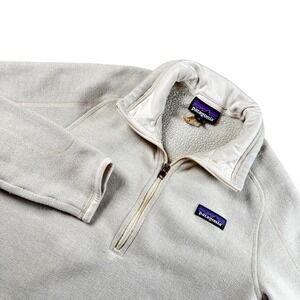 Patagonia Better Sweater 1/4 Zip Fleece Pullover Cream Womens M Gorpcore hiking